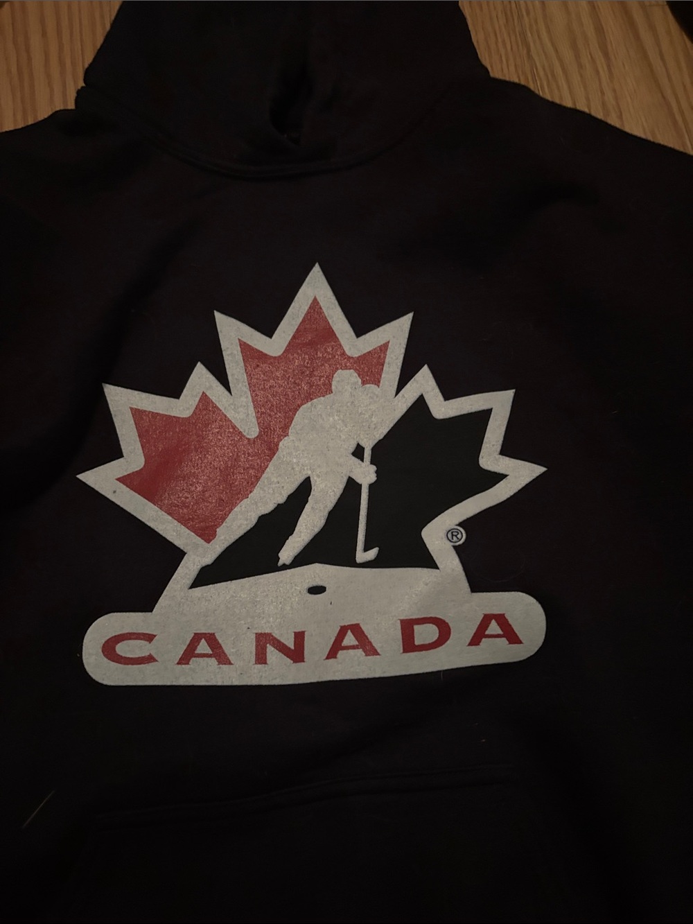 Canada Hockey Crewneck Sweater - Black with Red & White Graphic